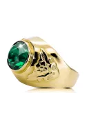 Ring Smaragd 14 Karat Gelbgold Vintage Schmuck vrc078y